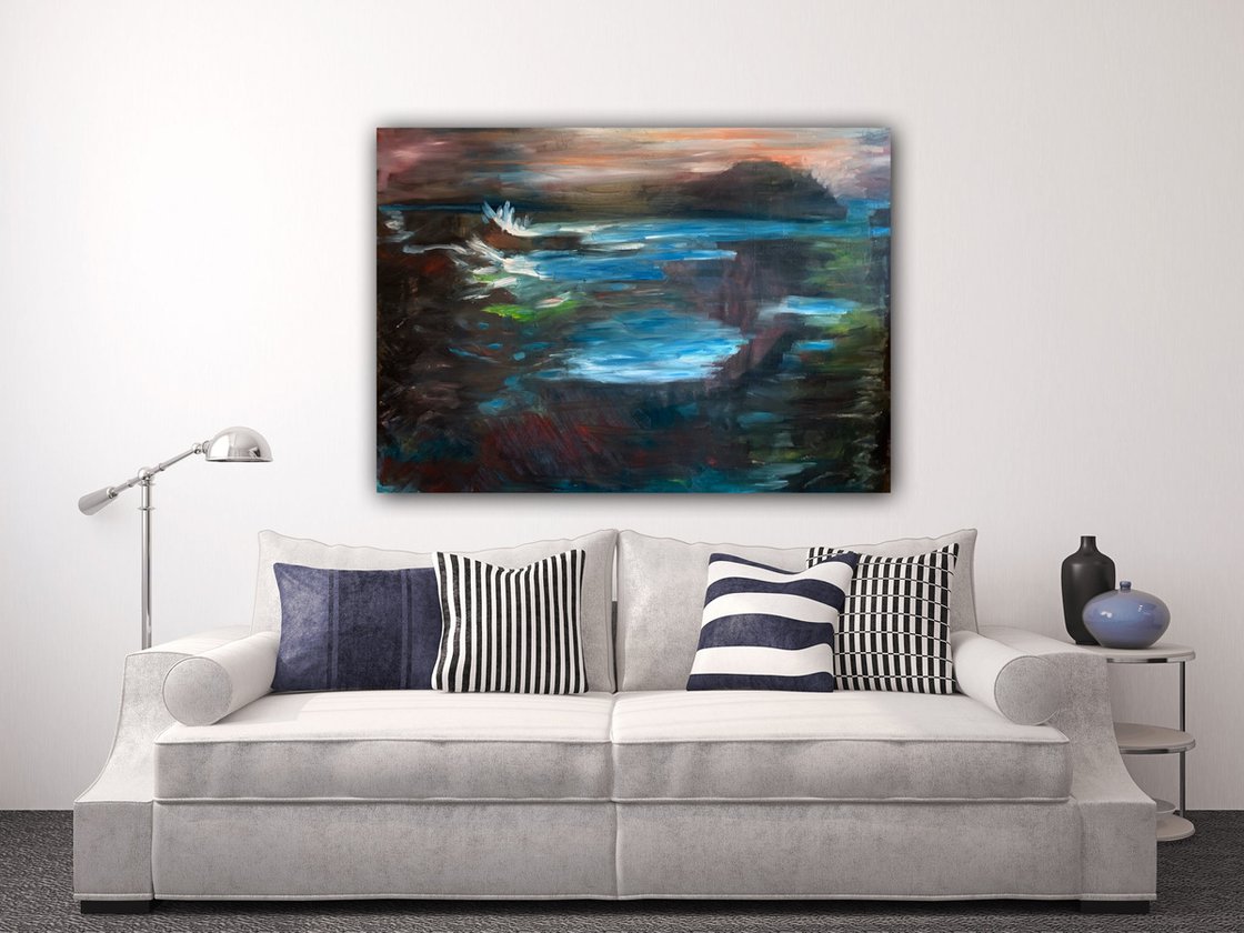 A painting titled 'Between The Storm by Ryan Louder' by Ryan Louder