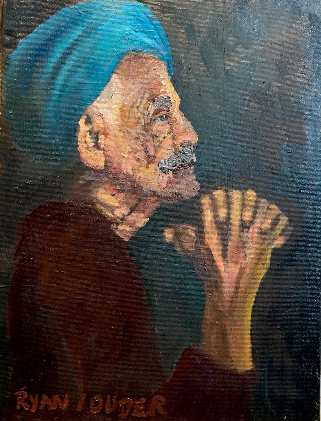 A painting titled 'A Prayer by Ryan Louder' by Ryan Louder