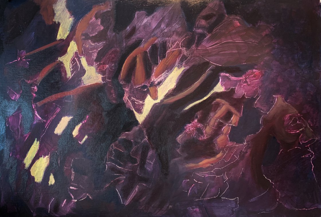 A painting titled 'Abstract Caves by Ryan Louder' by Ryan Louder