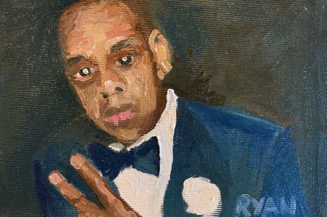 A painting titled 'A Little JAY Z by Ryan Louder' by Ryan Louder