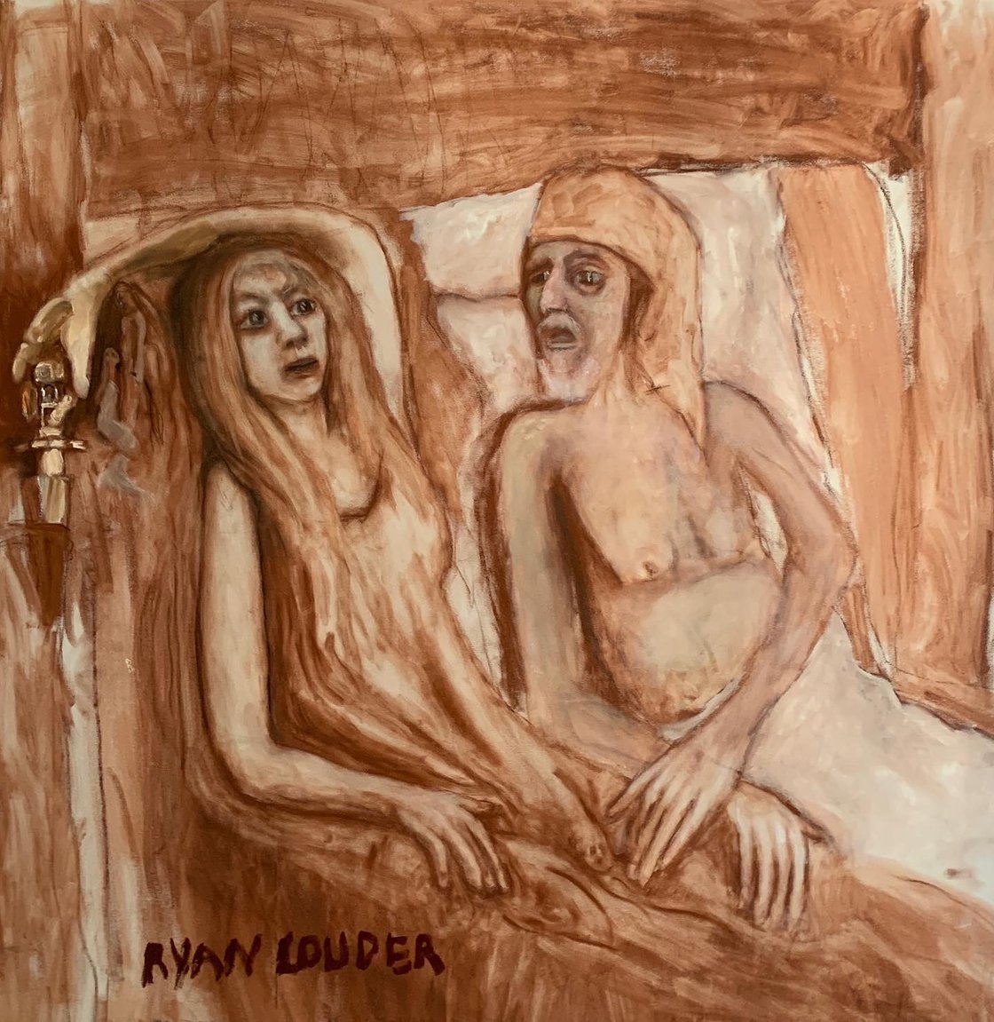 A painting titled 'The Enforced Marriage Of Sarah Blacksmith by Ryan Louder' by Ryan Louder