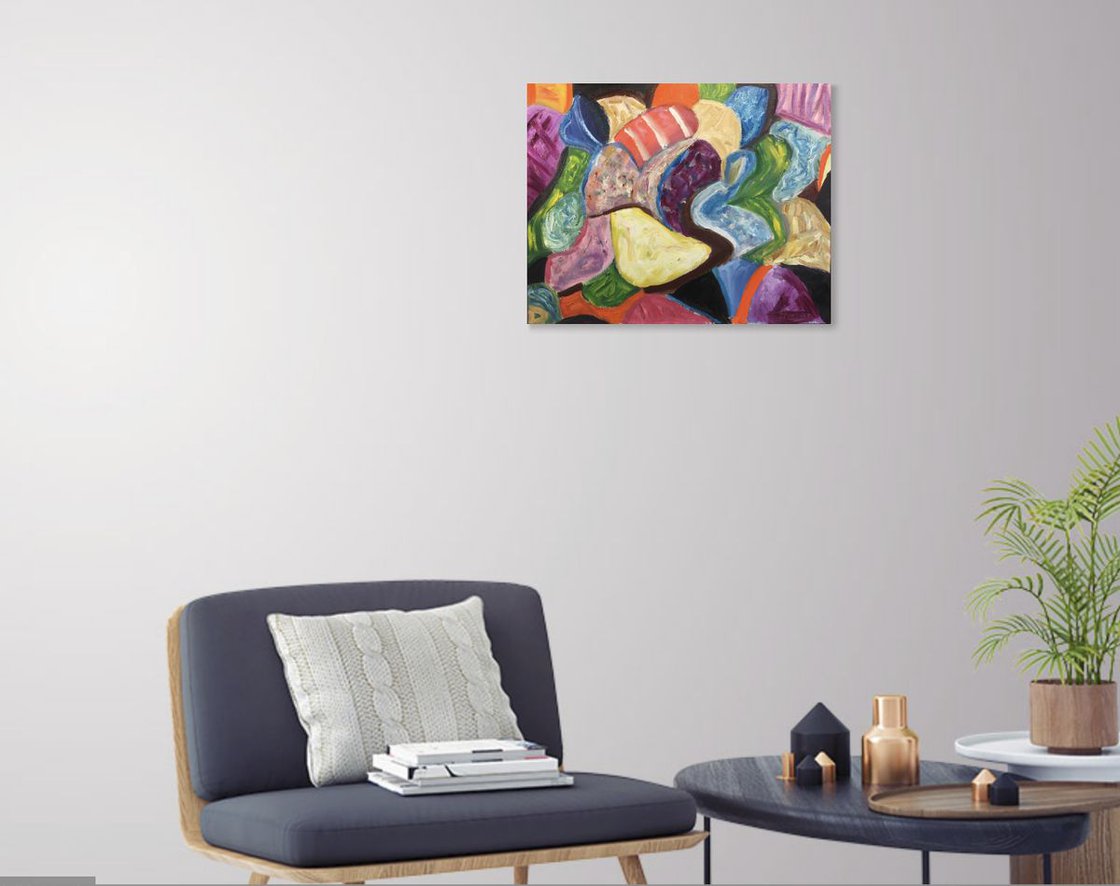 A painting titled 'Bright Abstract by Ryan Louder' by Ryan Louder