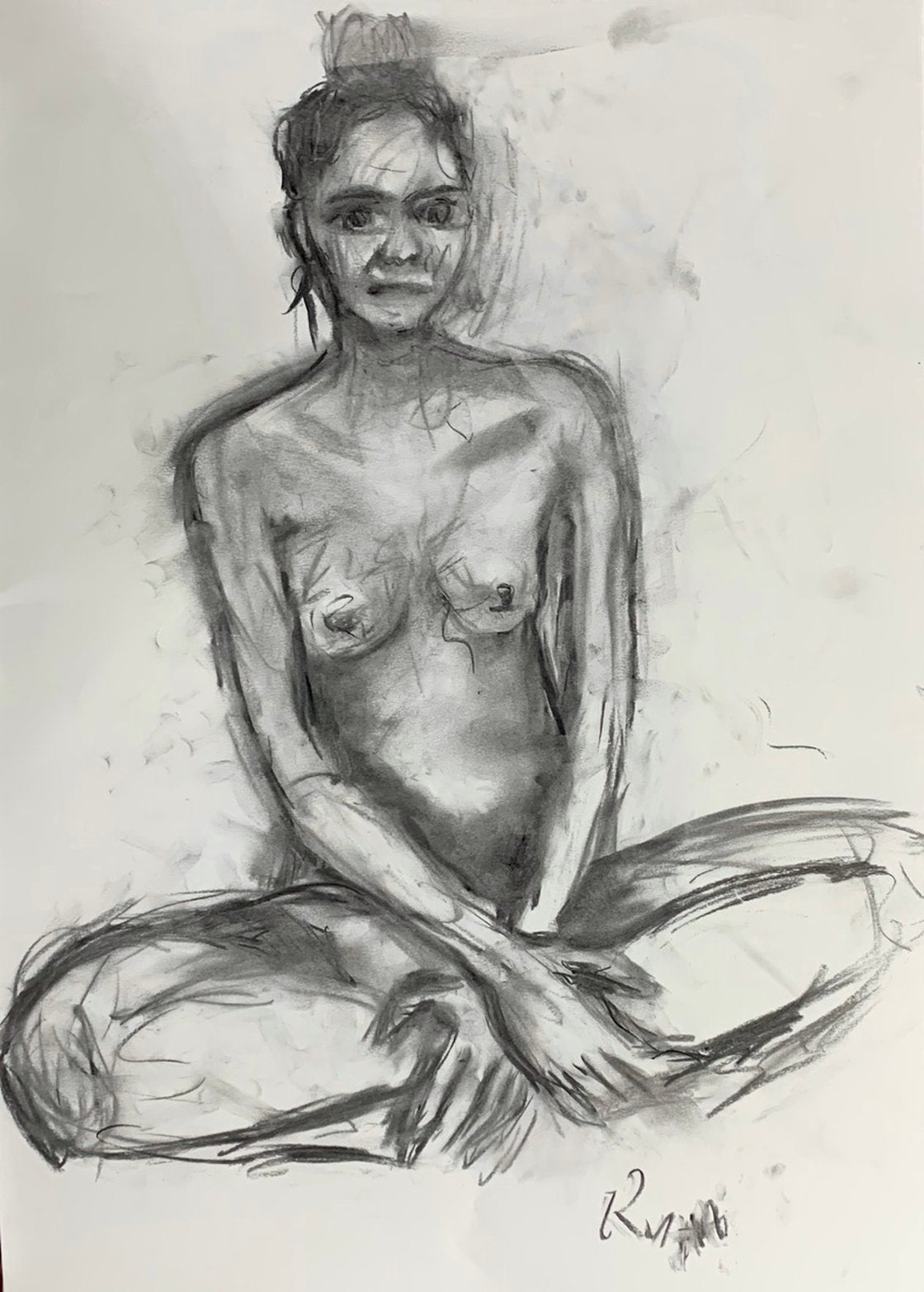 A painting titled 'Figure Study of Sandra 1 by Ryan Louder' by Ryan Louder