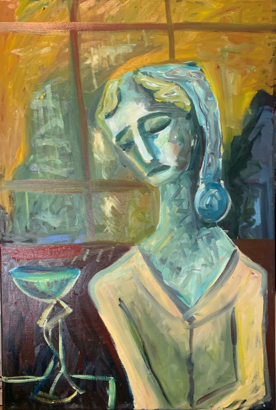 A painting titled 'Bird In A Cage by Ryan Louder' by Ryan Louder