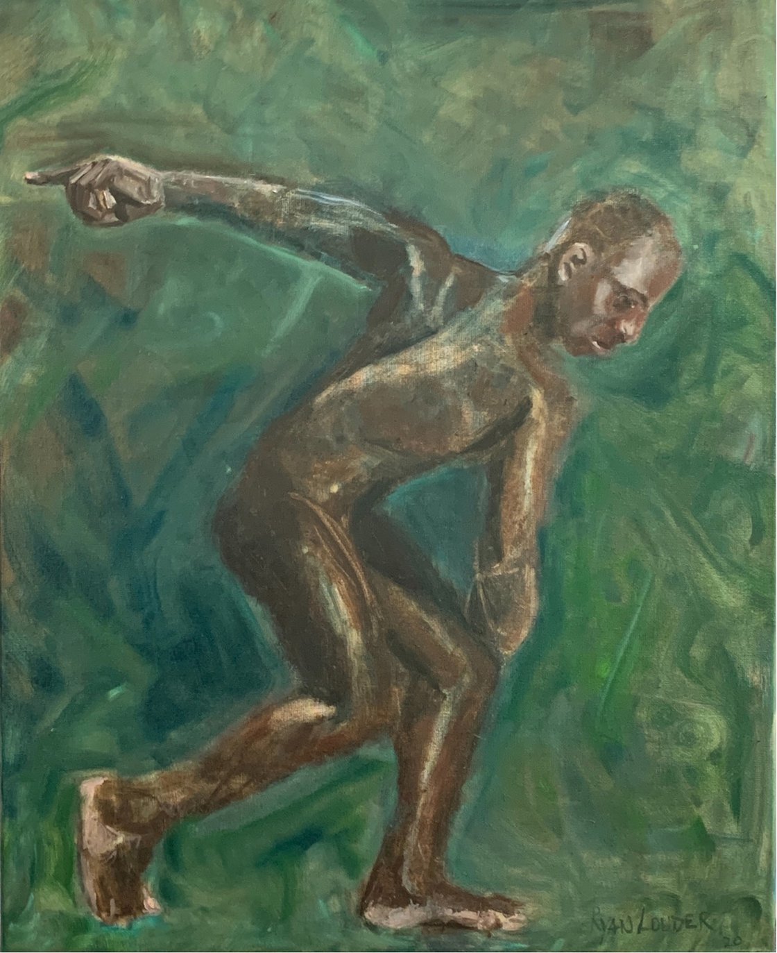 A painting titled 'Male Figure by Ryan Louder' by Ryan Louder