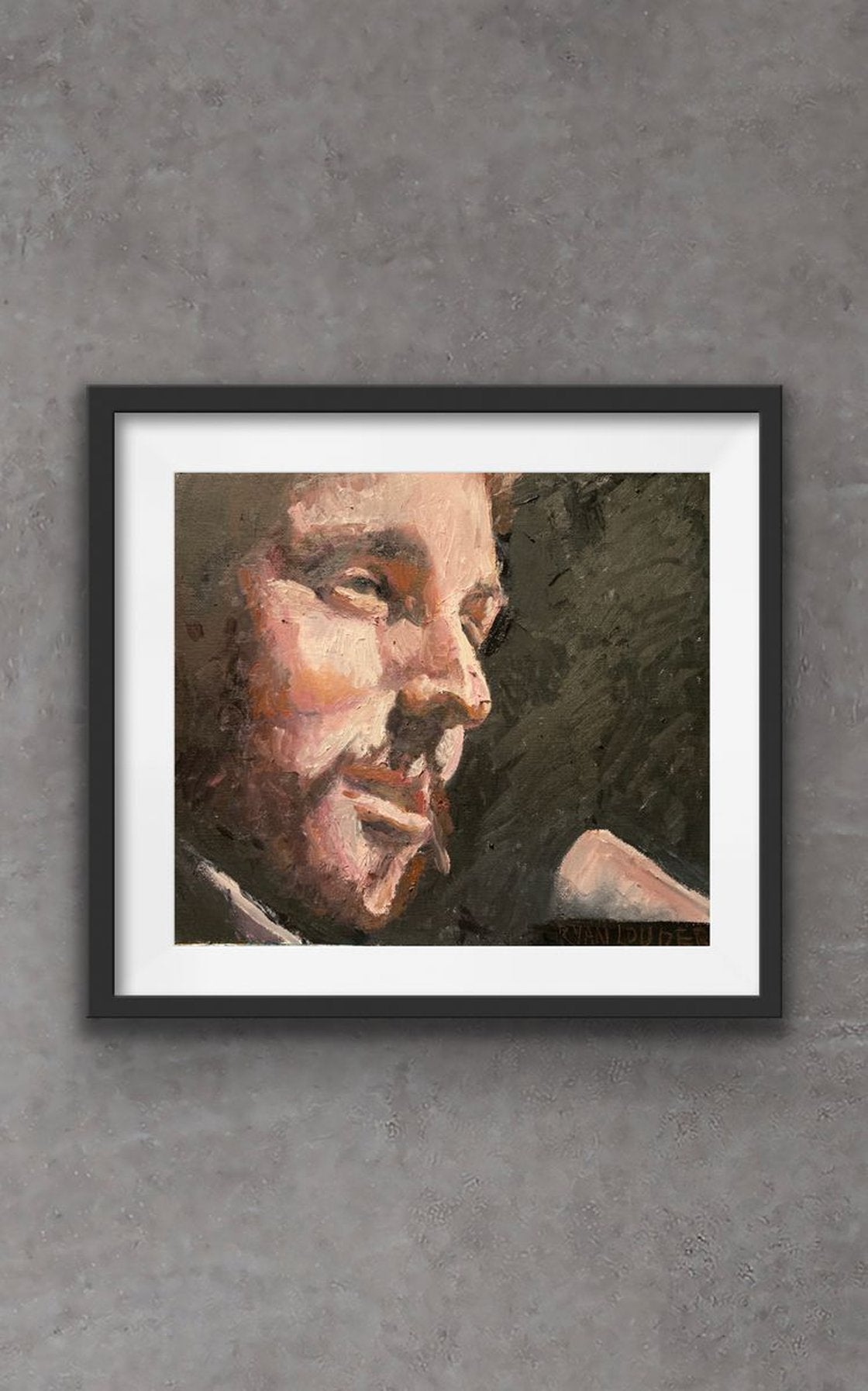 A painting titled 'Bruce Springsteen 1975 Born To Run by Ryan Louder' by Ryan Louder