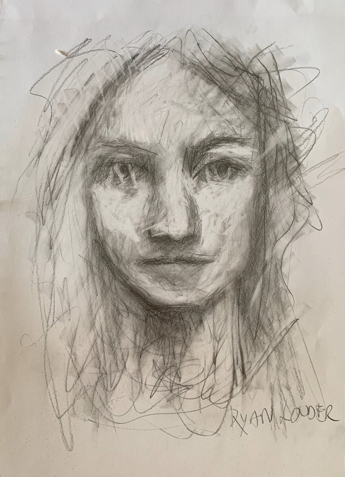 A painting titled 'Drawing of Girl by Ryan Louder' by Ryan Louder
