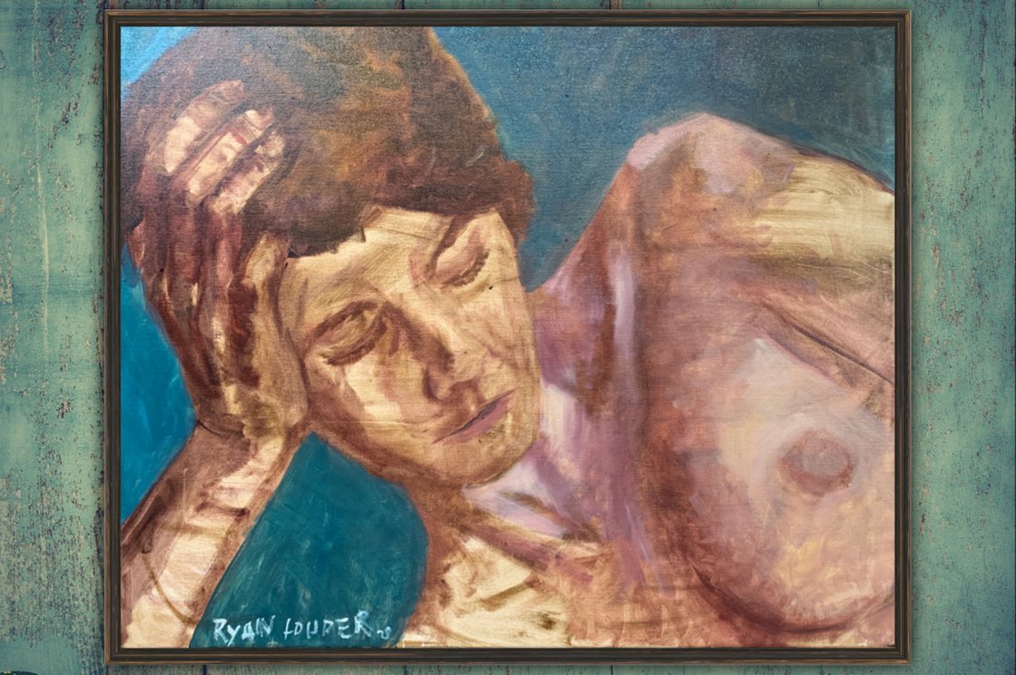 A painting titled 'Nude Study Of Woman by Ryan Louder' by Ryan Louder