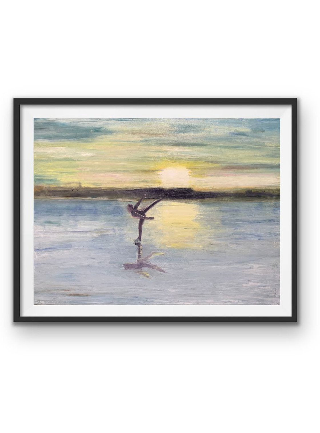 A painting titled 'Ice Skating by Ryan Louder' by Ryan Louder