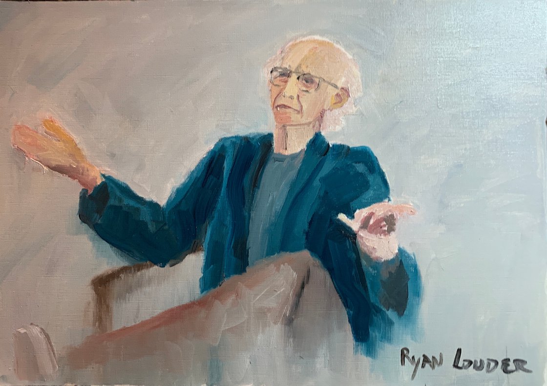 A painting titled 'Curb Your Enthusiasm by Ryan Louder' by Ryan Louder