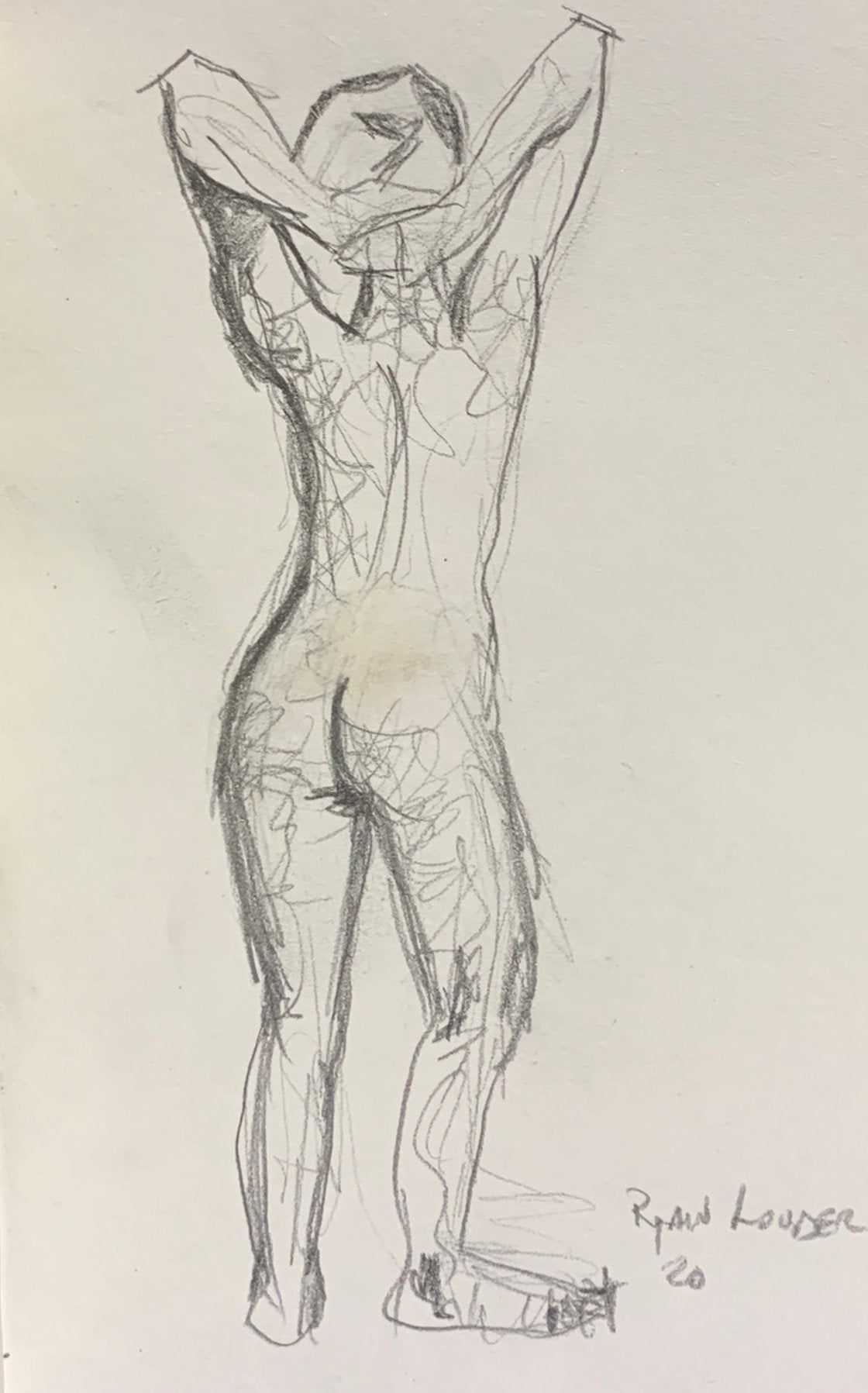 A painting titled 'Figure Study Drawing 3 by Ryan Louder' by Ryan Louder