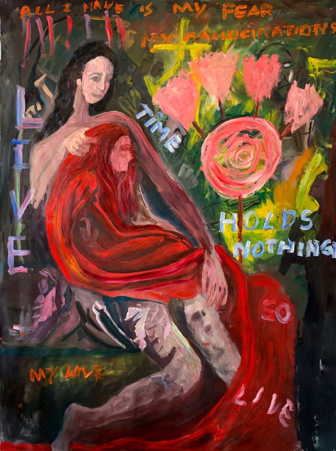 A painting titled 'Time Holds Nothing So Live by Ryan Louder' by Ryan Louder