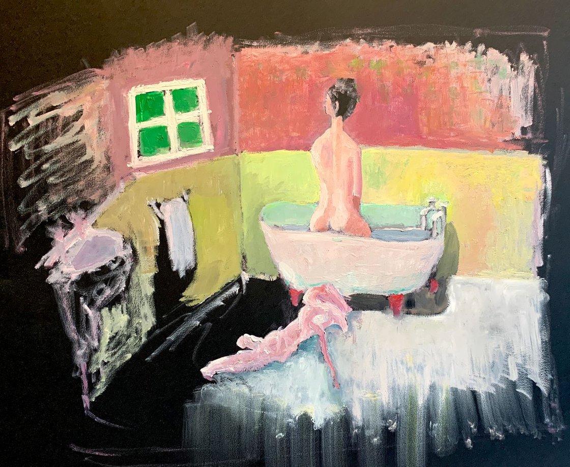 Female Figure in Bathroom by Ryan Louder - Hahnemühle German Etching Fine Art Print