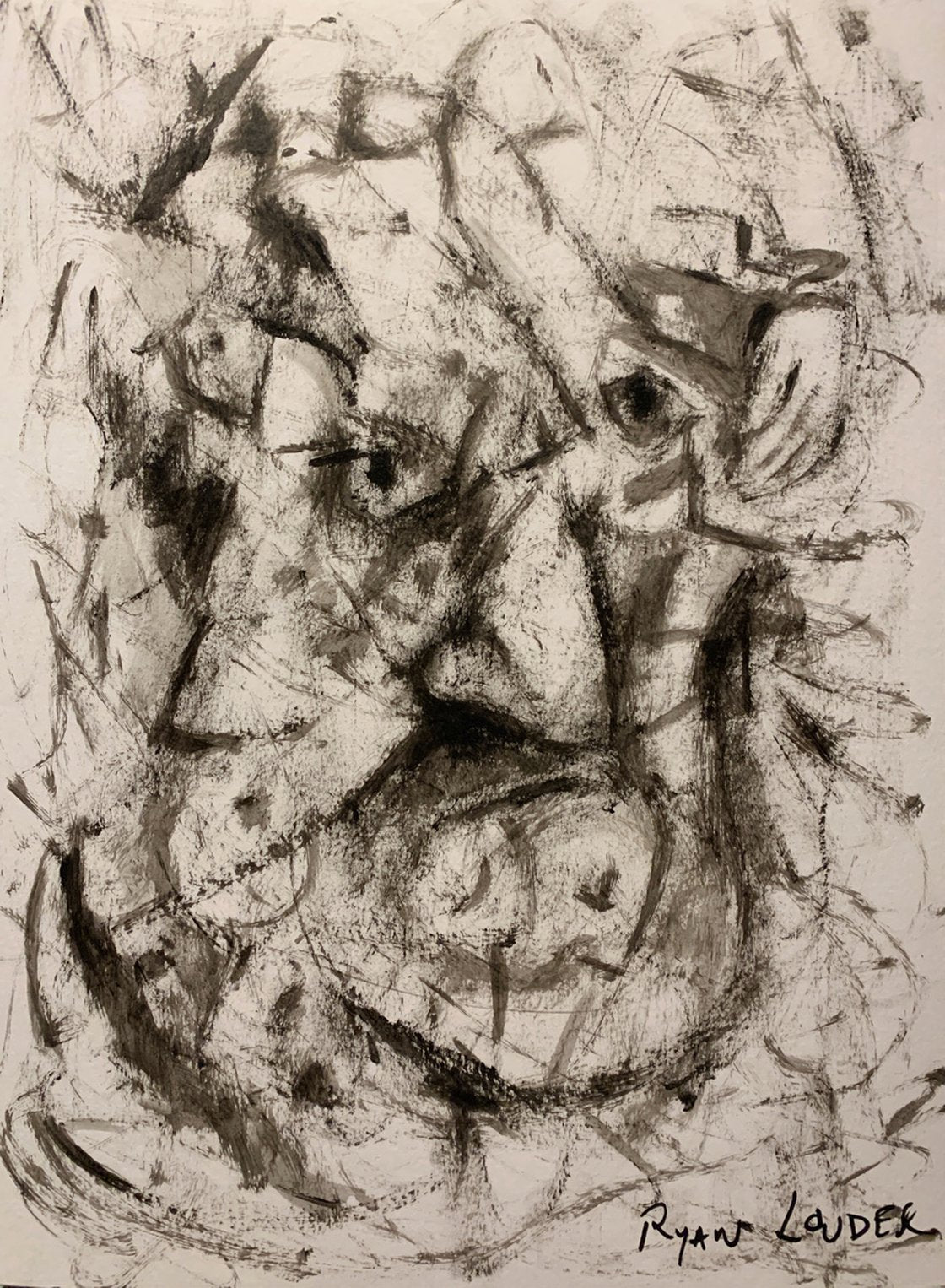 A painting titled 'Angry Man by Ryan Louder' by Ryan Louder