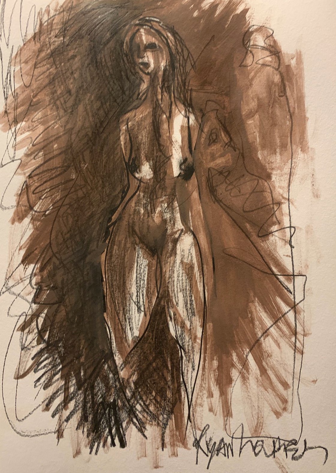 A painting titled 'figure 12x16 by Ryan Louder' by Ryan Louder