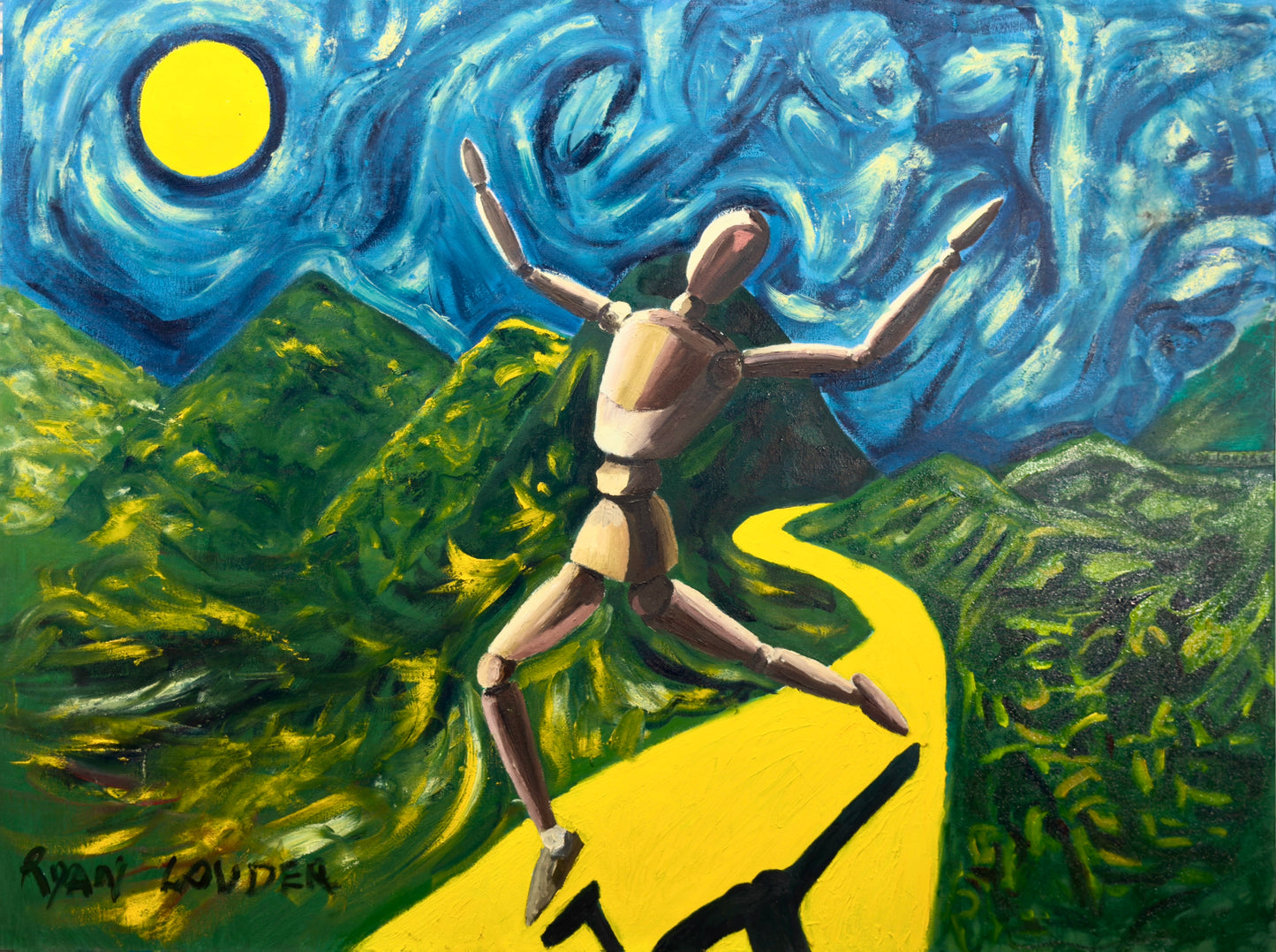 A painting titled 'LIFE IS BRILLIANT by Ryan Louder' by Ryan Louder