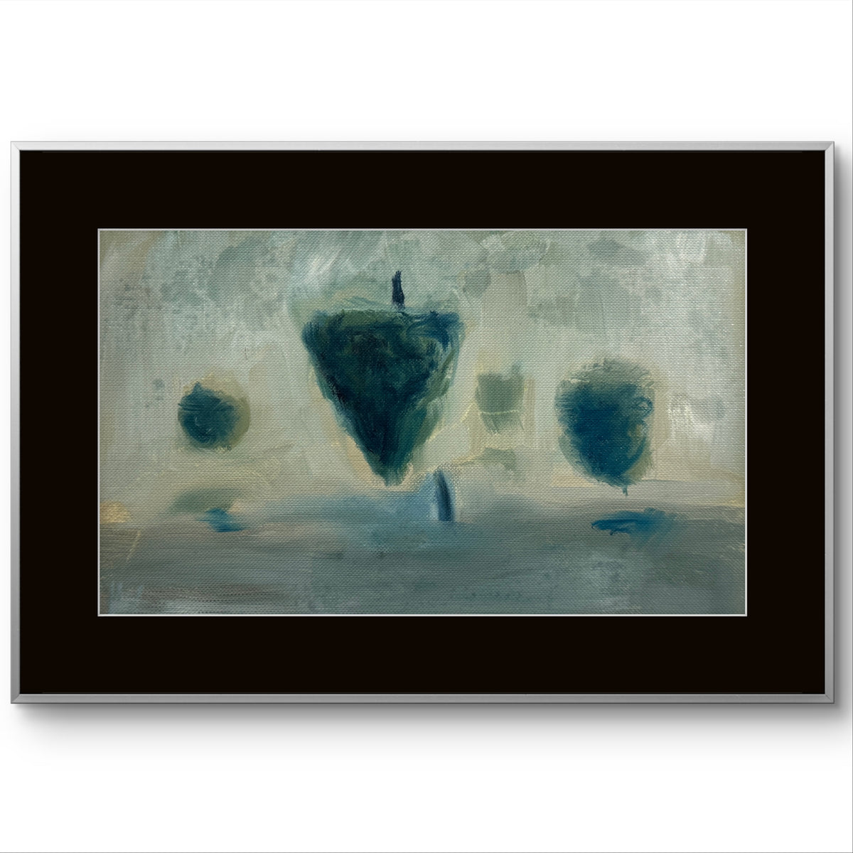 A painting titled 'Floating Symbols' by Ryan Louder