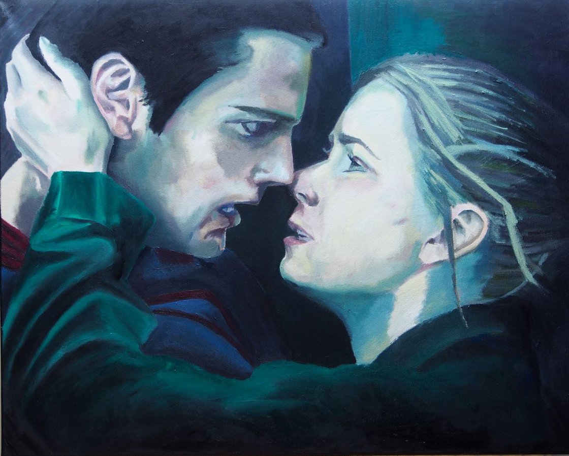 A painting titled 'Behind Every Great Man by Ryan Louder' by Ryan Louder