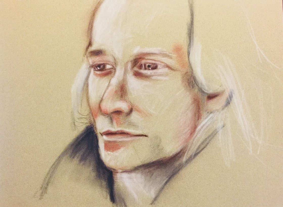 Contentment Drawing On Paper A3 11.7x16.5 - Male Portrait - Mans Face by Ryan Louder - Hahnemühle German Etching Fine Art Print