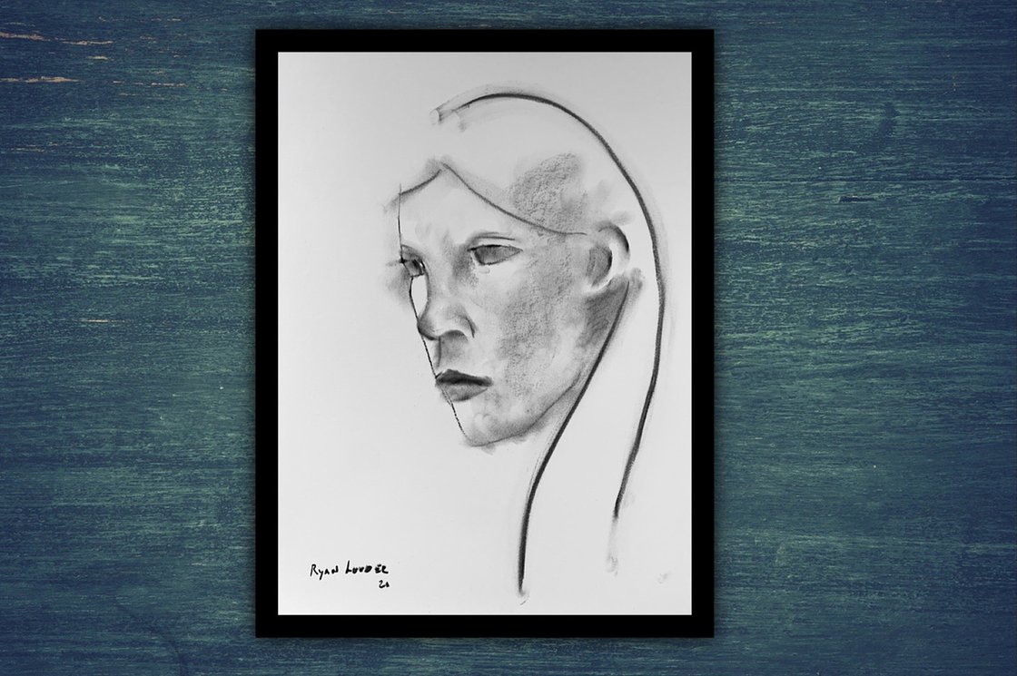 Study of a Woman’s Face by Ryan Louder - Hahnemühle German Etching Fine Art Print