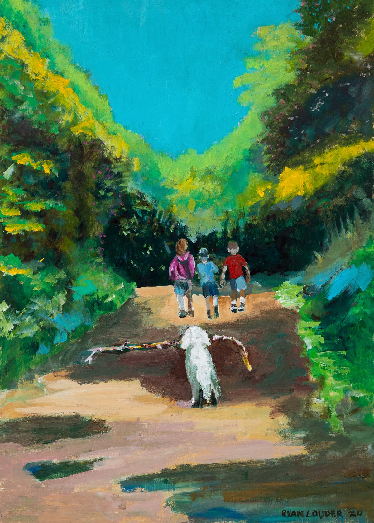Dog Walk Kids 5x7 by Ryan Louder
