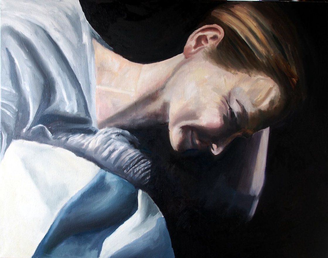 A painting titled 'Relaxing by Ryan Louder' by Ryan Louder