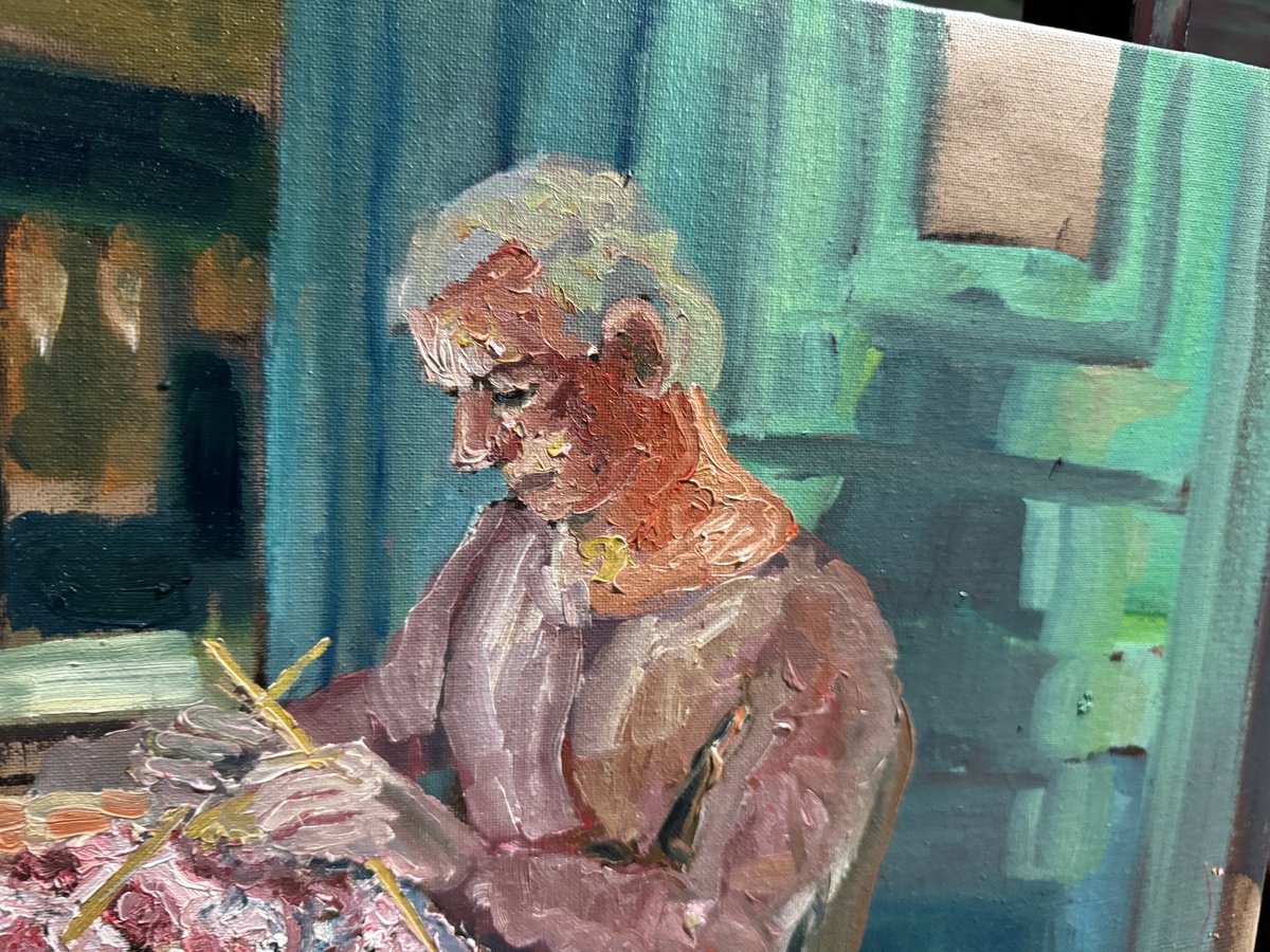 Man Knits His Grandaughters... - close-up-artwork