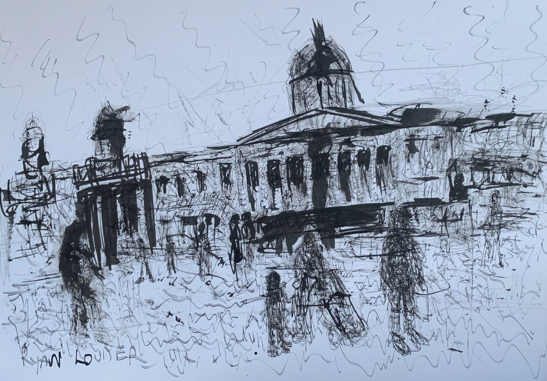 The National Gallery London by Ryan Louder - Hahnemühle German Etching Fine Art Print