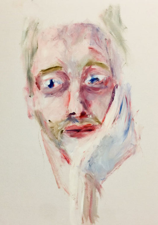 A painting titled 'Face Study 2 Oil On Paper 11.7x16.5 A3 by Ryan  Louder' by Ryan Louder