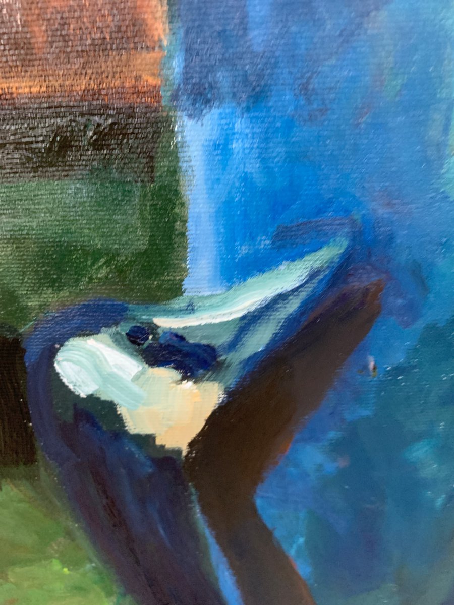 Feeding The Ducks At Night - close-up-artwork