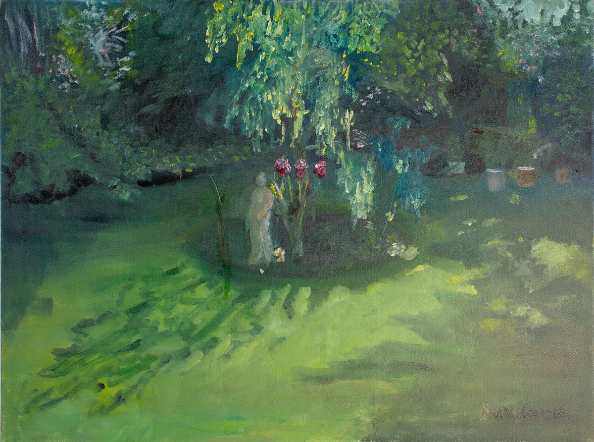 A painting titled 'Statue and Three Roses' by London Paintings