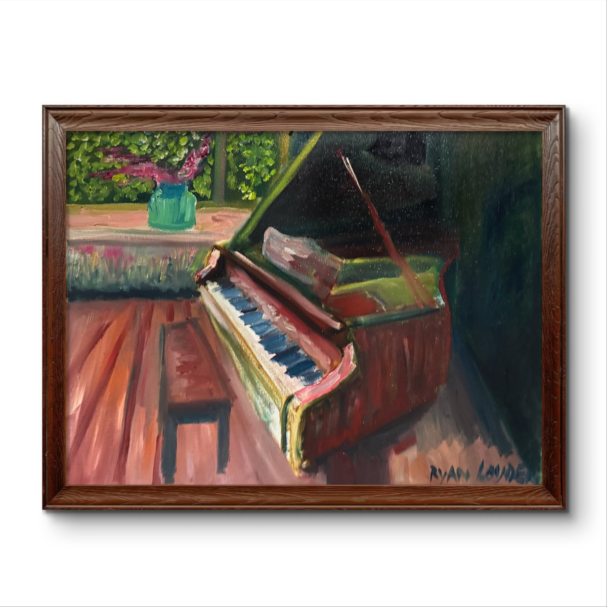 Piano And Blue Vase - in-context-home