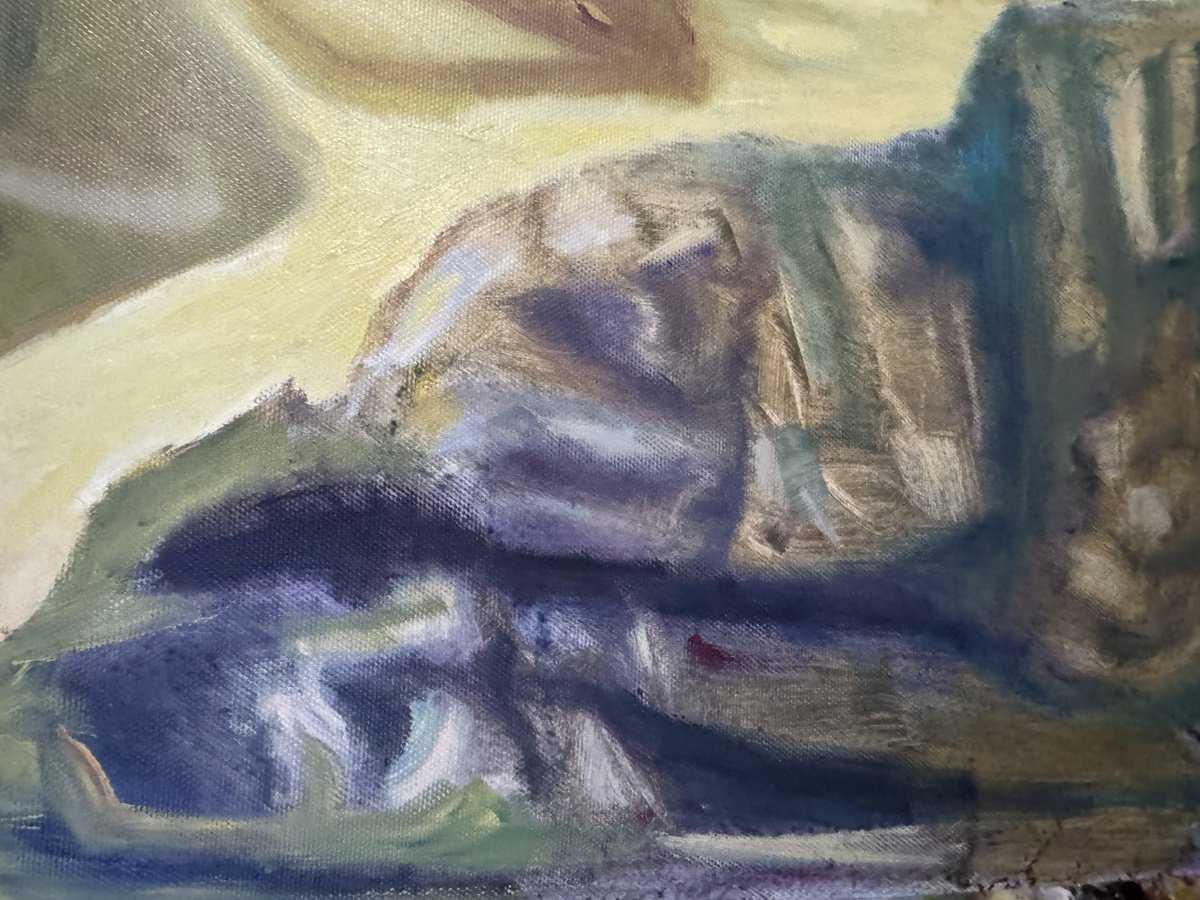 Profile Of A Woman In Yello... - close-up-artwork