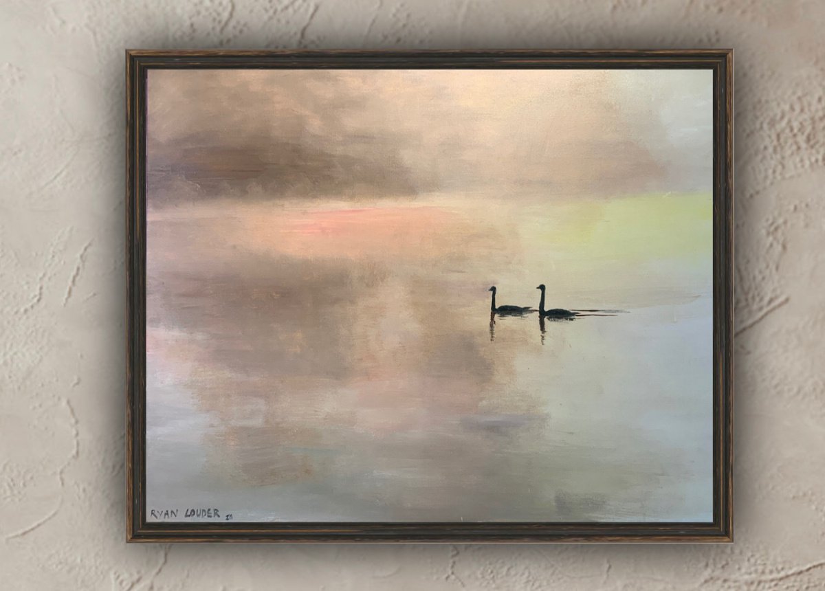 Two Swans At Dawn - in-context-home