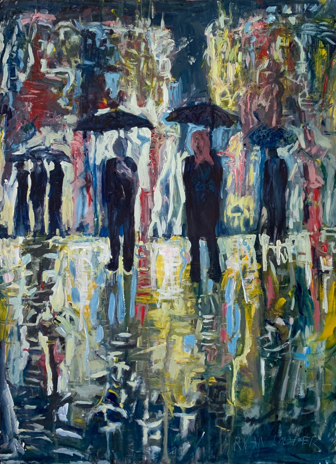 A painting titled 'City Reflections by Ryan  Louder' by Ryan Louder