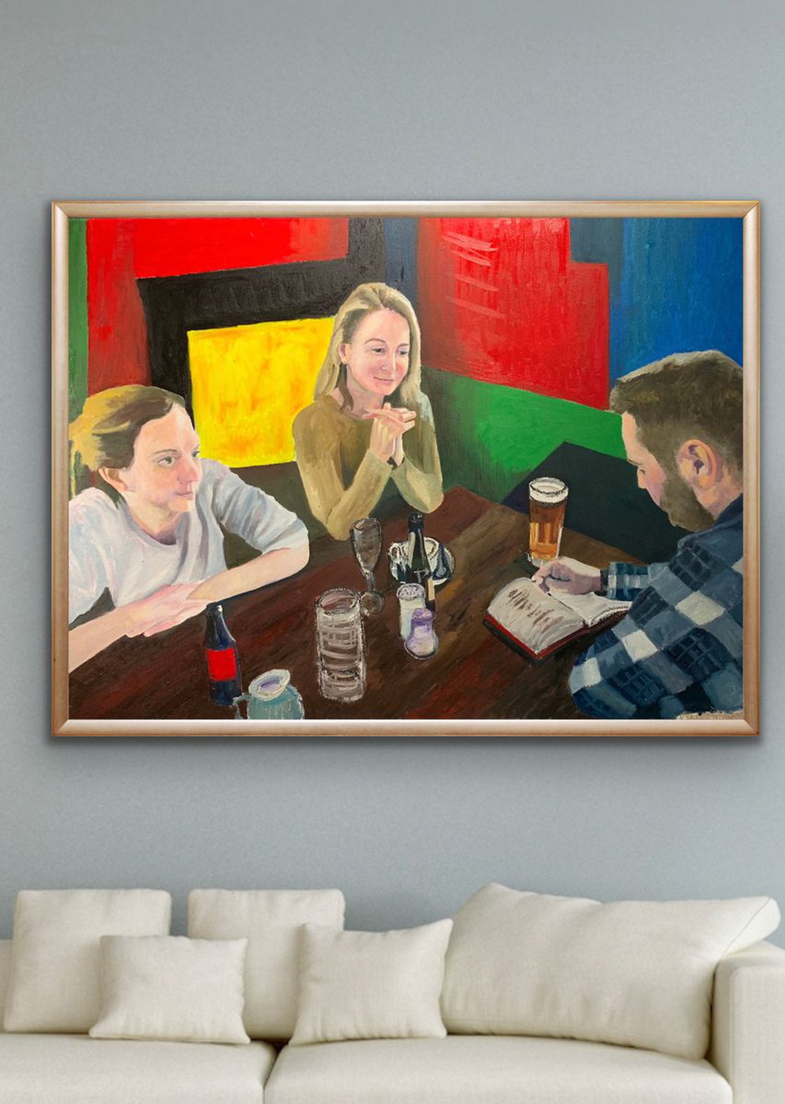 A painting titled 'Sunday Pub by Ryan  Louder' by Ryan Louder