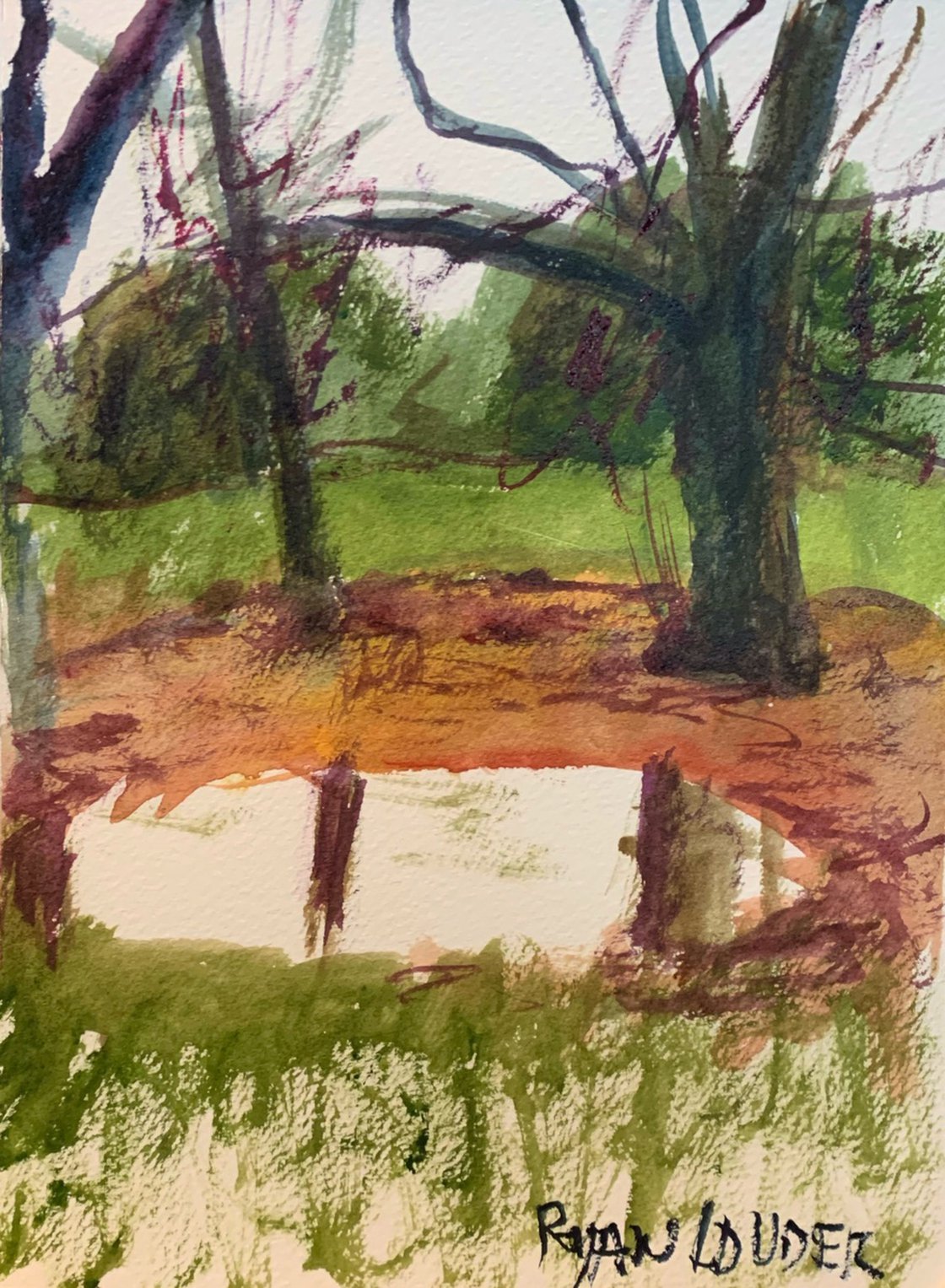 A painting titled 'A Walk In The Park by Ryan  Louder' by Ryan Louder