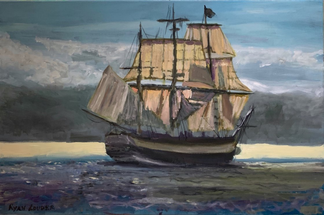 A painting titled 'We Set Sail SOLD by Ryan  Louder' by Ryan Louder