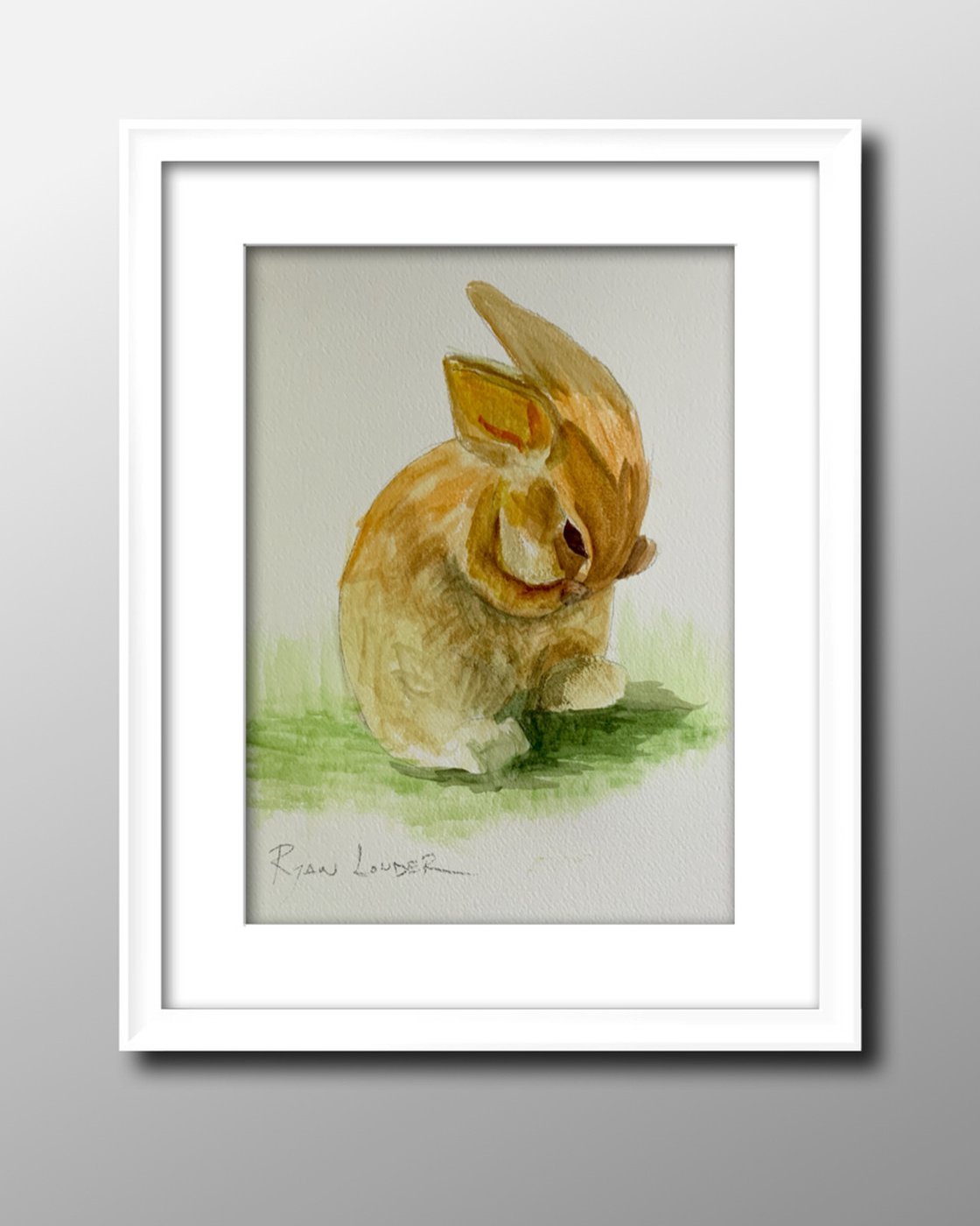 A painting titled 'Bunny In The Sun by Ryan  Louder' by Ryan Louder