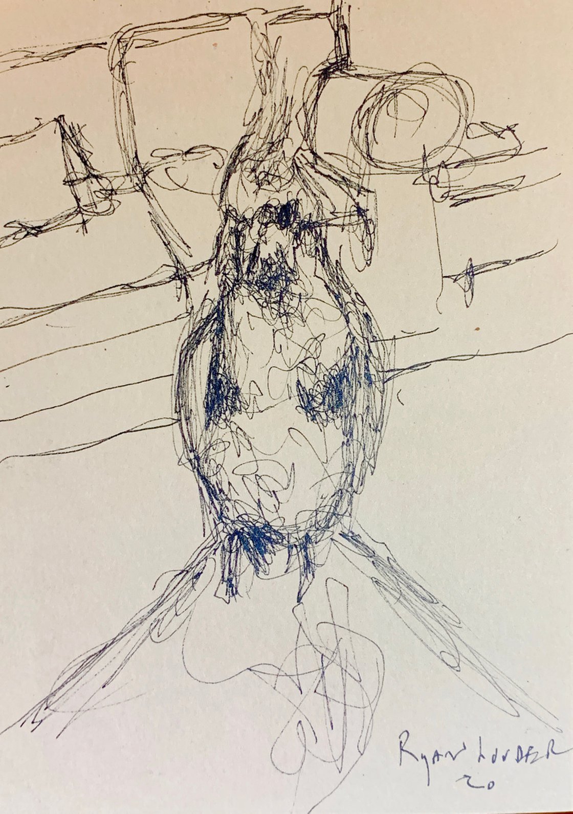 A painting titled 'Cockatiel sitting on my knee 2 by Ryan  Louder' by Ryan Louder