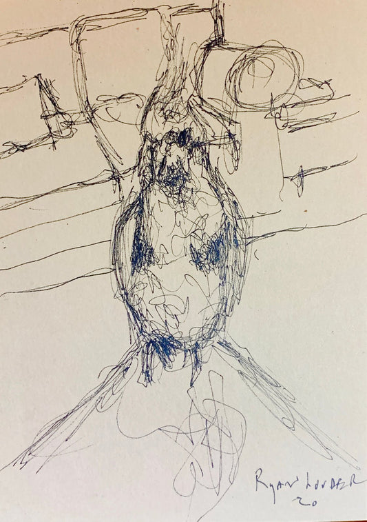 A painting titled 'Cockatiel sitting on my knee 2 by Ryan  Louder' by Ryan Louder