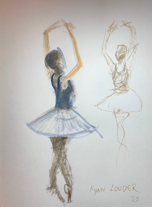Ballet Dancer Study A3 by Ryan Louder