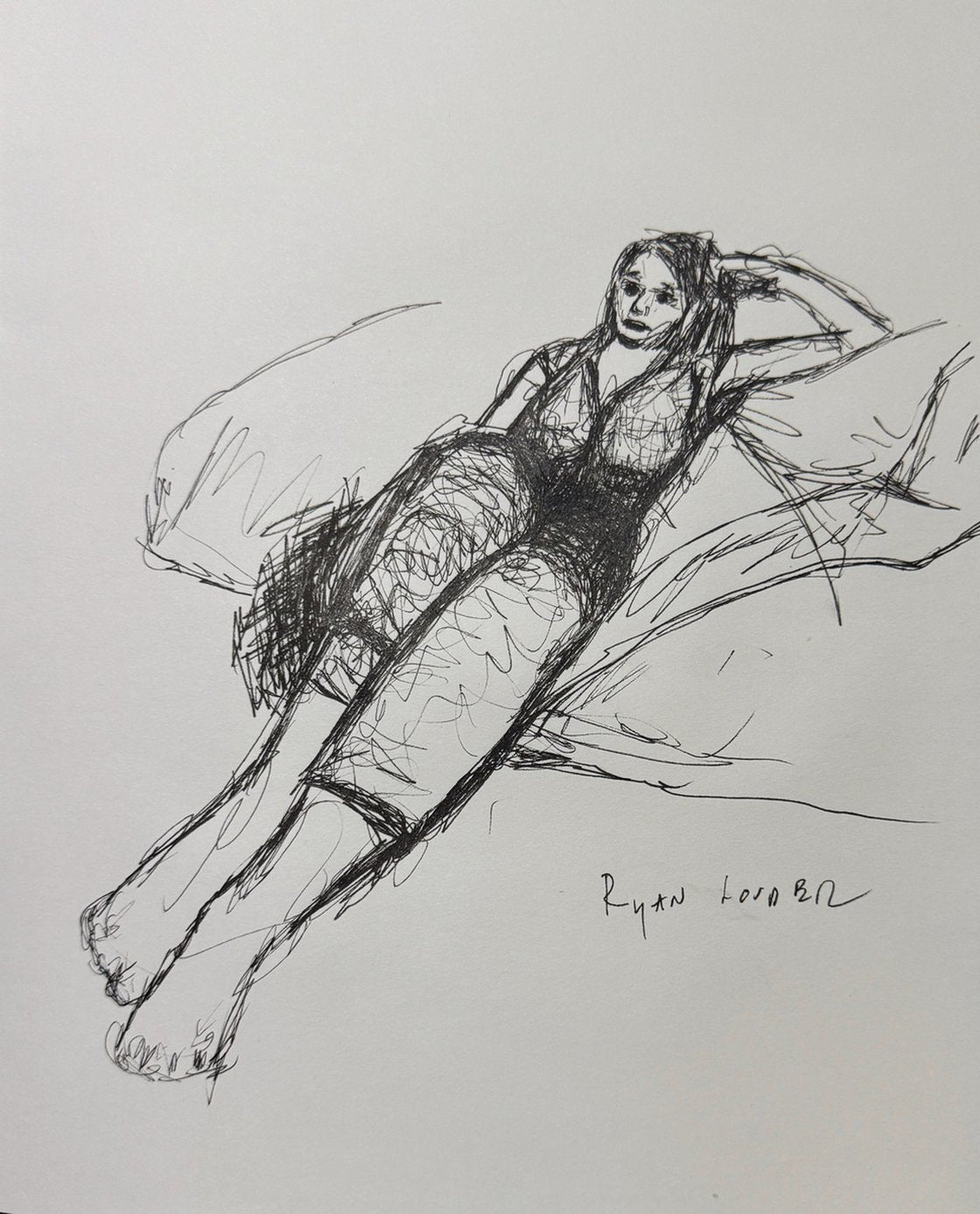 A painting titled 'Chilling on a Bean Bag by Ryan  Louder' by Ryan Louder