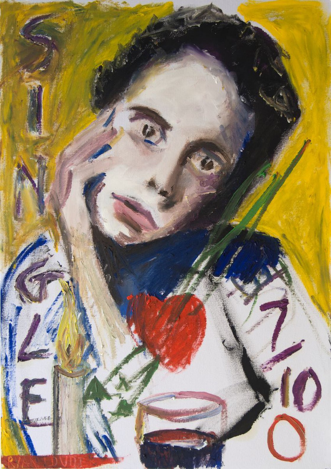 A painting titled 'First Date Oil On Paper 12x16 A3 by Ryan  Louder' by Ryan Louder