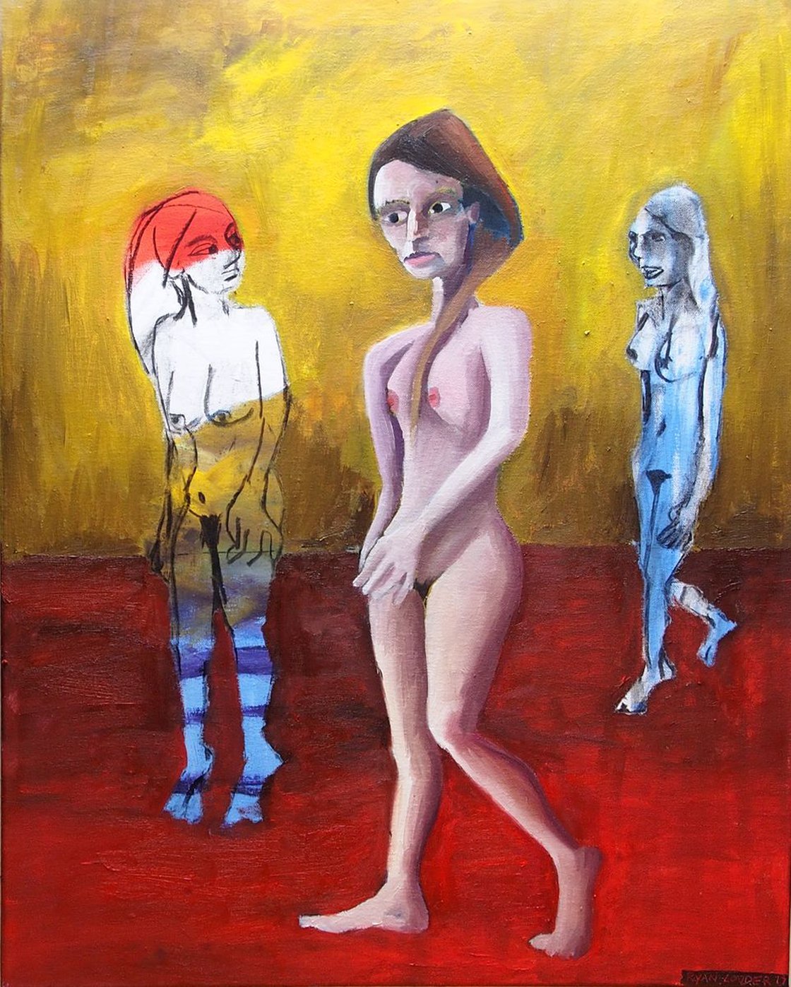 A painting titled 'Three Women by Ryan  Louder' by Ryan Louder