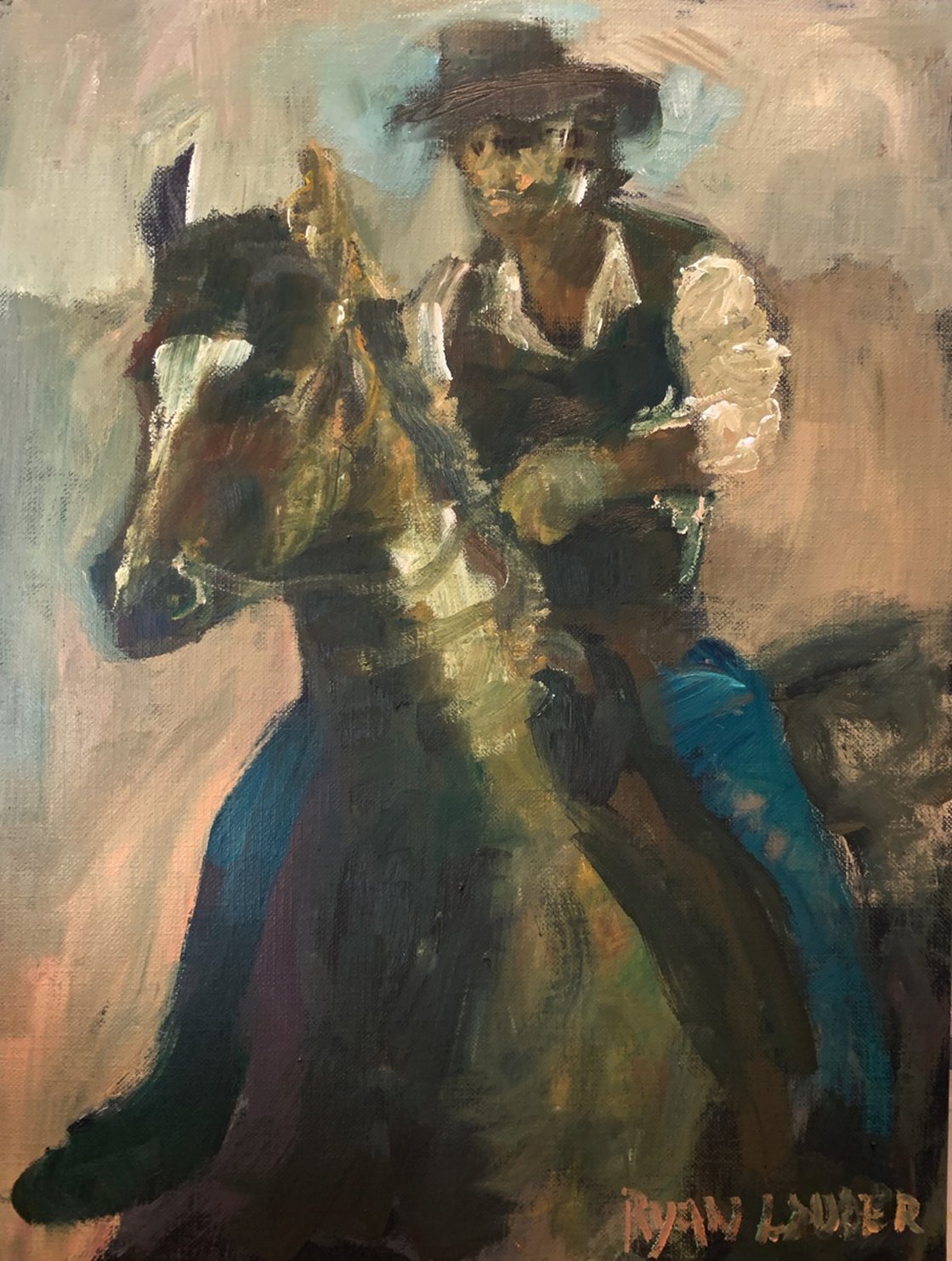 A painting titled 'Cowboy 2 by Ryan  Louder' by Ryan Louder