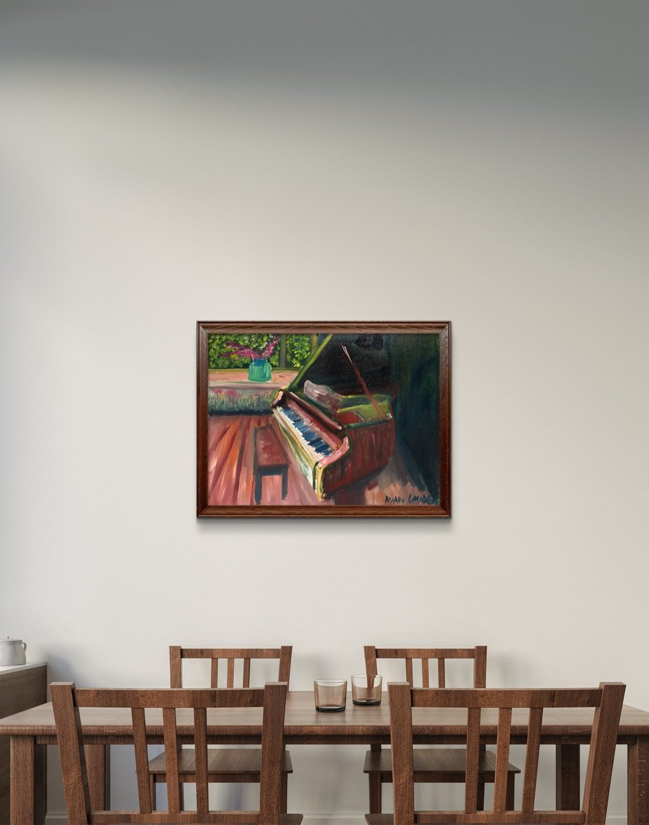 Piano And Blue Vase - in-context-home