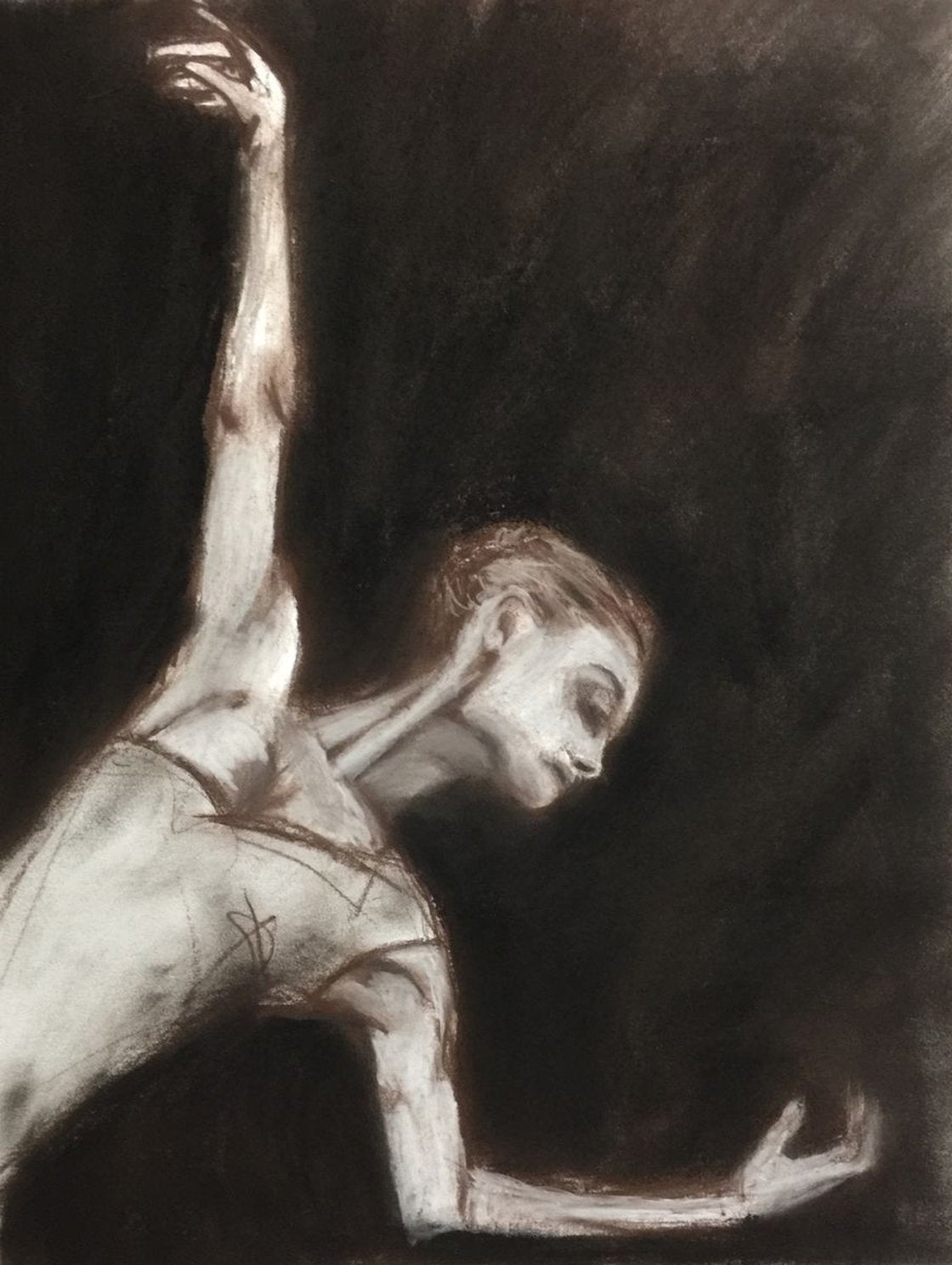 Ballet Dancers Drawing In pastel A3 by Ryan Louder