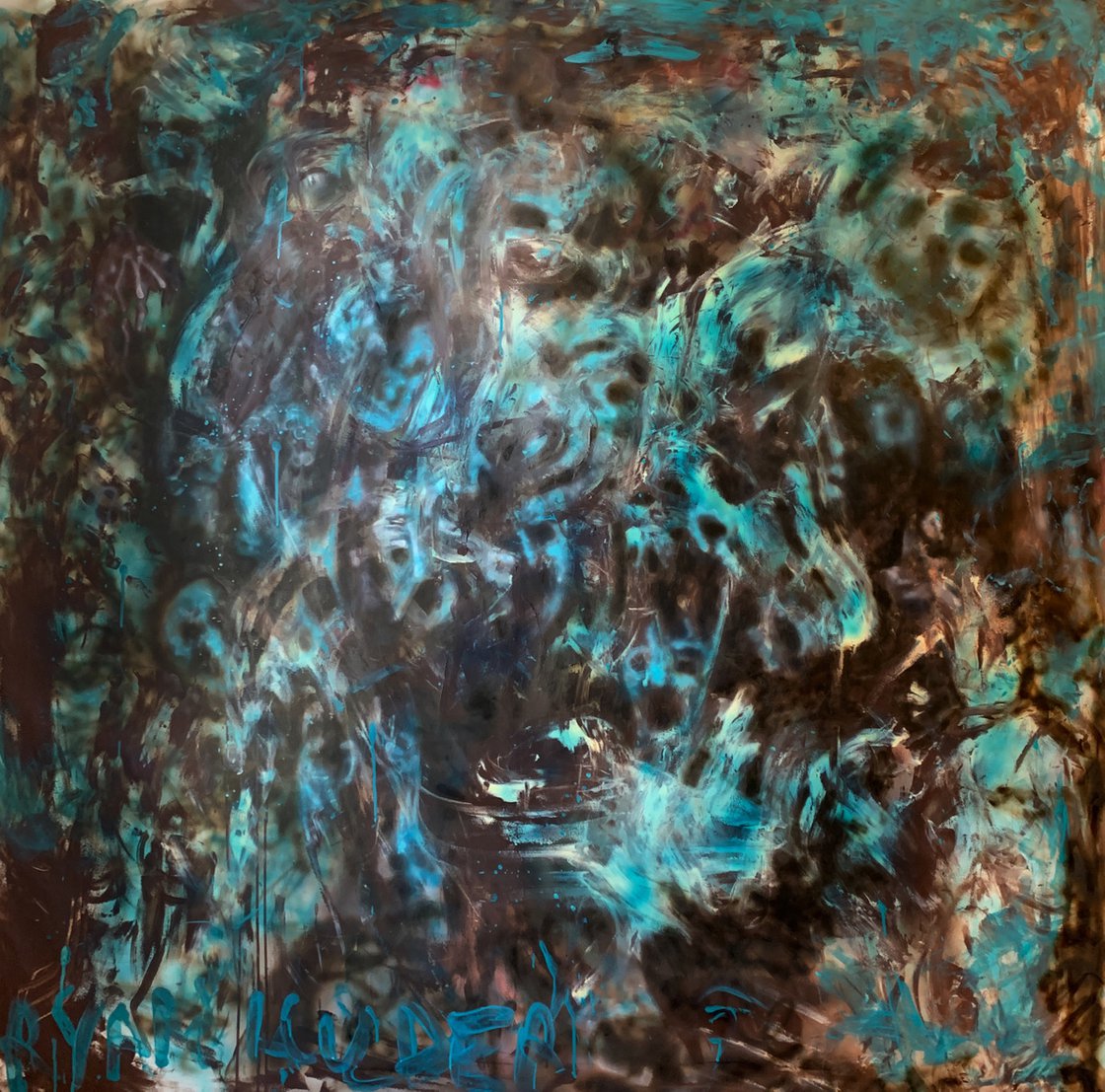 A painting titled 'Self Portrait In Blue by Ryan  Louder' by Ryan Louder