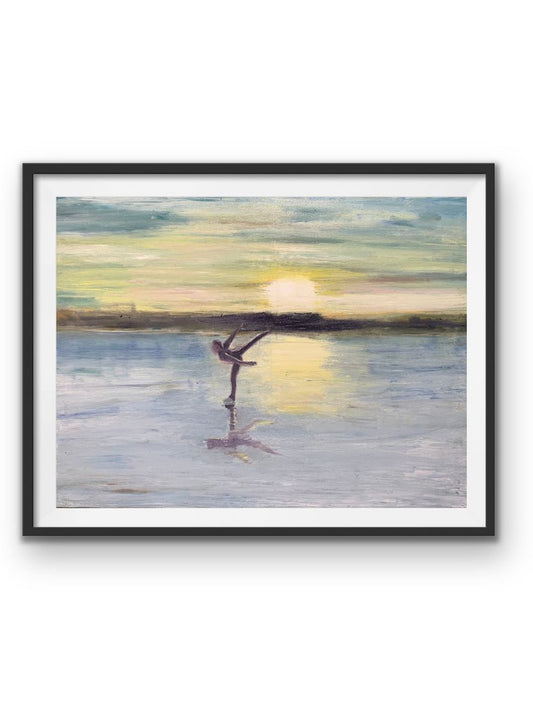 A painting titled 'Ice Skating by Ryan  Louder' by Ryan Louder